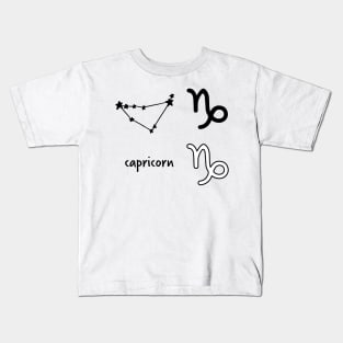 Capricorn Star Sign Symbol and Constellation Sticker Pack Kids T-Shirt